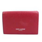 Pre-owned Leather wallets Saint Laurent Vintage , Red , Dames