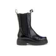 Rock Ortisei Leren Laarzen met 5,5 cm Hak Mjus , Black , Dames