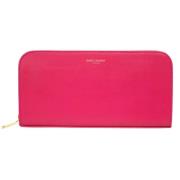 Pre-owned Leather wallets Saint Laurent Vintage , Pink , Dames