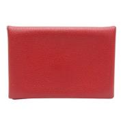 Pre-owned Leather wallets Hermès Vintage , Red , Dames