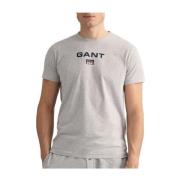 Korte Mouw T-shirt Licht Grijs Gant , Gray , Heren