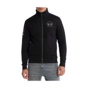 Zwarte Katoenen Zip-Up Sweatshirt met Geborduurd Logo La Martina , Bla...