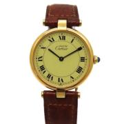 Pre-owned Metal watches Cartier Vintage , Yellow , Dames