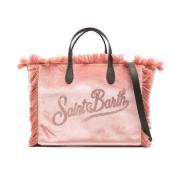 Fluwelen Roze Franje Schoudertas MC2 Saint Barth , Pink , Dames