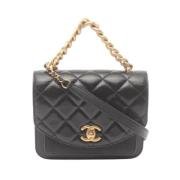 Pre-owned Leather chanel-bags Chanel Vintage , Black , Dames