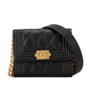 Pre-owned Leather shoulder-bags Chanel Vintage , Black , Dames