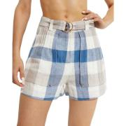 Blauw Beige Geruite Hoge Taille Shorts Ixiah , Blue , Dames