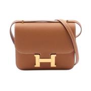 Pre-owned Leather shoulder-bags Hermès Vintage , Brown , Dames