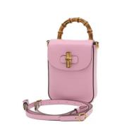 Pre-owned Leather gucci-bags Gucci Vintage , Pink , Dames