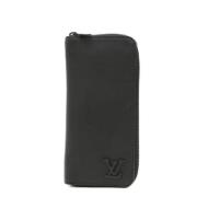 Pre-owned Leather wallets Louis Vuitton Vintage , Black , Heren