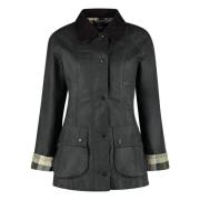 Gewaxte katoenen jack met corduroy kraag Barbour , Green , Dames