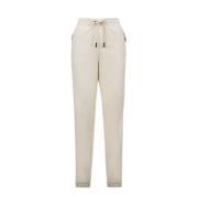 Katoenen Fleece Gewatteerde Sweat Bottoms Moncler , Beige , Dames