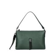 Groene leren crossbodytas Athena Rebelle , Green , Dames