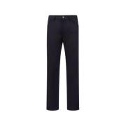 Navy Katoenen Broek Elegante Stijl Moncler , Blue , Heren