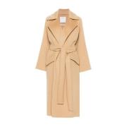 Beige Wol-Kasjmier Jas Sportmax , Beige , Dames