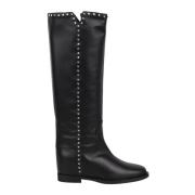 Studded Boots met Zilverkleurig Detail Via Roma 15 , Black , Dames