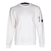 Heren Sweatshirt. Geborduurd logo. Zacht interieur. C.p. Company , Whi...