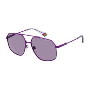 Paarse Stalen Zonnebril met UV-filter Polaroid , Purple , Unisex