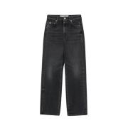 Zwarte Wide Cut Jeans Séfr , Black , Heren