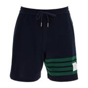 4-Bar Katoenen Bermuda Shorts Thom Browne , Blue , Heren