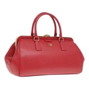 Pre-owned Leather handbags Prada Vintage , Red , Dames