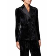 Zwart Iridescent Velvet Rokend Jas Paul Smith , Black , Dames