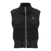 Zwart Velvet Gilet met Strass Logo Juicy Couture , Black , Dames