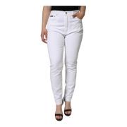 Witte Skinny Jeans Mid Taille Stretch Dolce & Gabbana , White , Dames