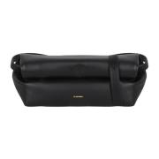 Zachte Oprolbare Klep Schoudertas Jil Sander , Black , Dames