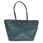 Pre-owned Leather totes Salvatore Ferragamo Pre-owned , Blue , Dames