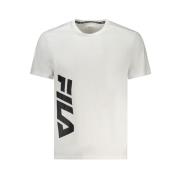 Katoenen T-shirt met bedrukt logo Fila , White , Heren