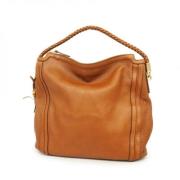 Pre-owned Leather handbags Gucci Vintage , Brown , Dames