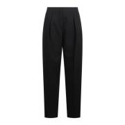 Straight-leg Geplooide Broek Jil Sander , Black , Dames