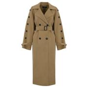 Beige Wollen Trenchcoat Max Mara Weekend , Beige , Dames