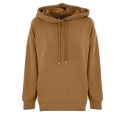 Bruin Leren Sweater Hoodie Lange Mouw Max Mara , Brown , Dames