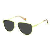 Matte Lime/Grey Zonnebril Polaroid , Yellow , Unisex