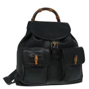 Pre-owned Leather backpacks Gucci Vintage , Black , Dames