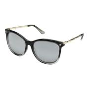 Zwarte Metalen Spiegel Lens Zonnebril Guess , Black , Dames