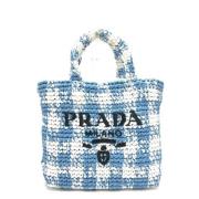 Pre-owned Raffia handbags Prada Vintage , Blue , Dames