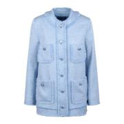 Frayed Tweed Jas Dolce & Gabbana , Blue , Dames