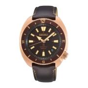 Luxe Leren Automatisch Horloge Bruin Seiko , Brown , Heren