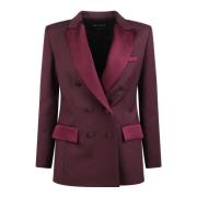 Bordeaux Zijden Blazer Hebe Studio , Red , Dames