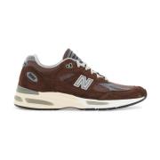 Mesh & Suede Leren Sneakers New Balance , Brown , Heren