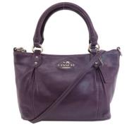 Pre-owned Leather handbags Coach Pre-owned , Purple , Dames