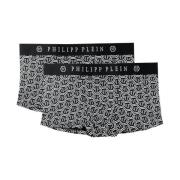 Gestreepte Boxer Briefs Set Philipp Plein , Black , Heren