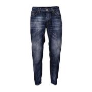 Heren Carrot Fit Jeans, Lage Taille, Gemaakt in Italië Dondup , Blue ,...