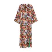 Bloemenprint V-hals Jurk met splitten Alessandro Enriquez , Multicolor...