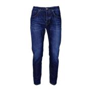 Heren Denim Wortel Slim Enkel-Lengte Jeans Dondup , Blue , Heren