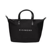 Zwarte Shopper Tas met Ritsvak Richmond , Black , Dames