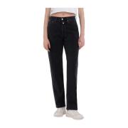 Zwarte Straight Fit Denim Jeans Replay , Black , Dames